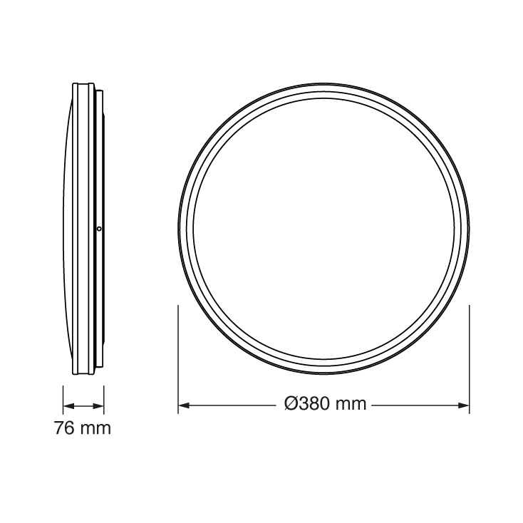 OSRAM LED plafonjera 38cm 24W 4000K IP20 crna
