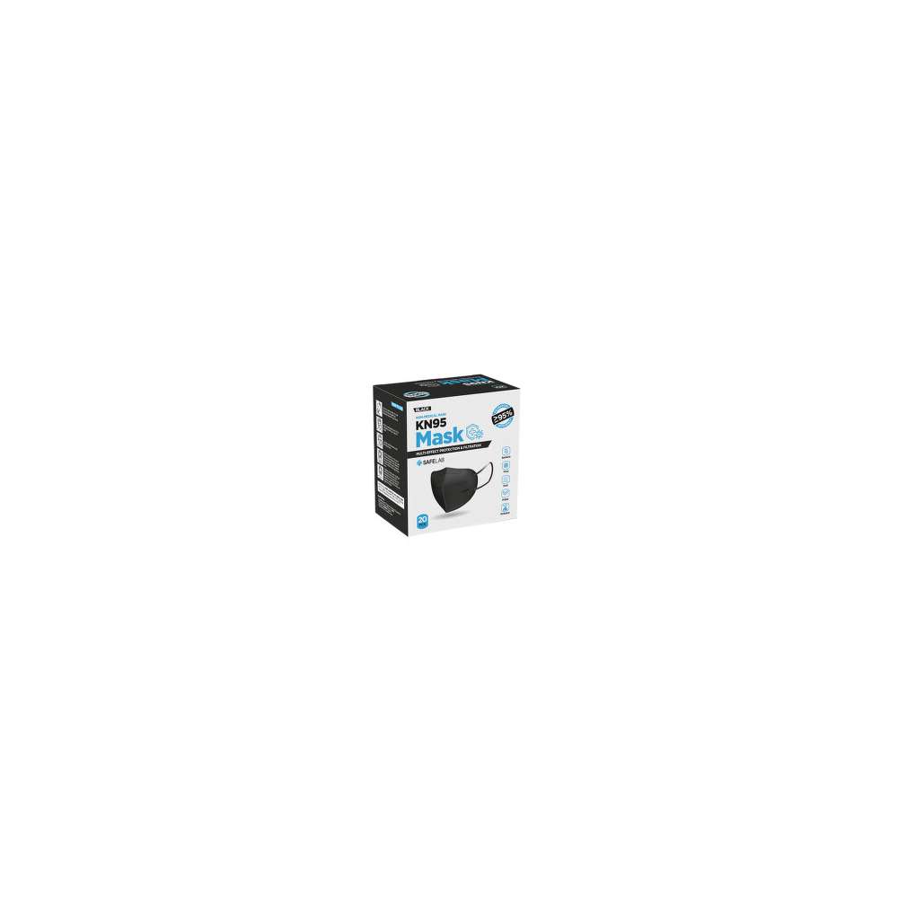 ZAŠTITNE MASKE PETOSLOJNA KN95 20 KOM PAKOVANJE CRNA