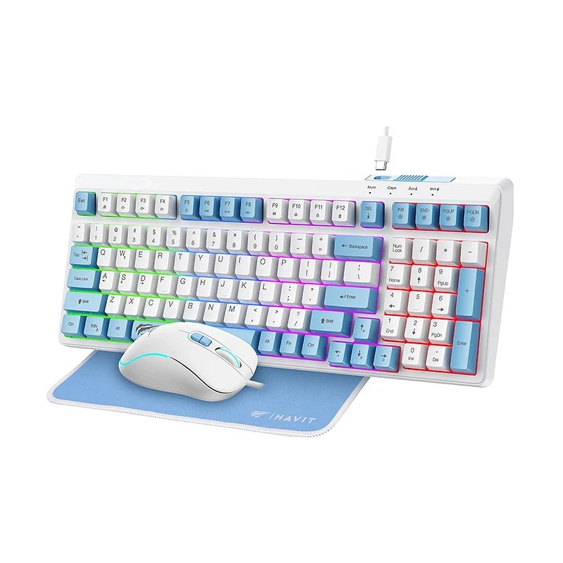 Havit gejming kombo 3u1 KB897CM belo-plava