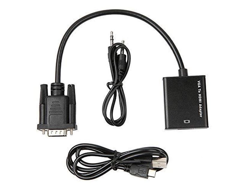 Adapter VGA na HDMI (m/ž) + Audio kabl (m/m) + Micro USB kabl (m/m)