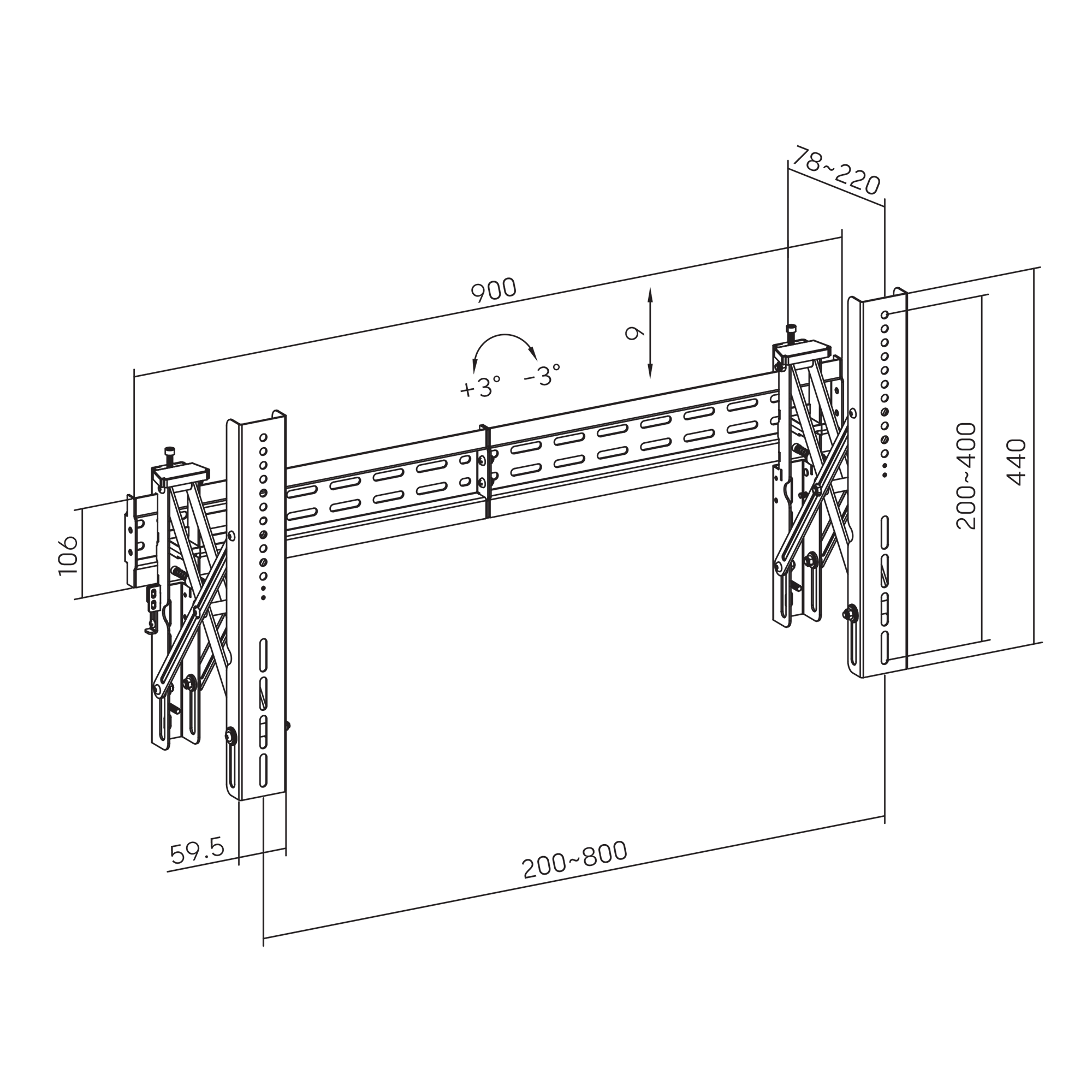 S BOX LVW02-48T, Nosac za video wall