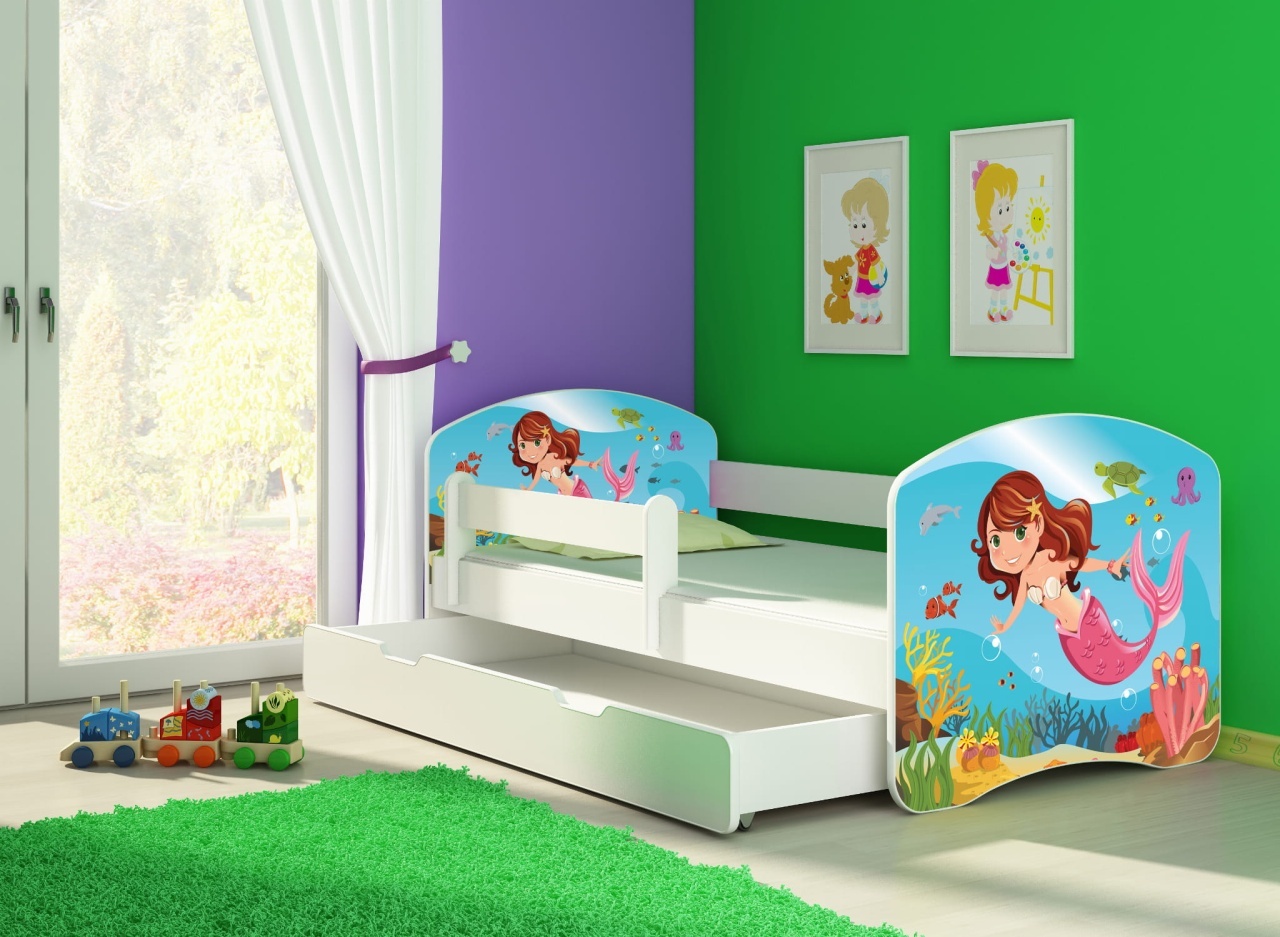 KREVET ZA DECU WHITE SA FIOKOM 180X80 ACMA 2 9