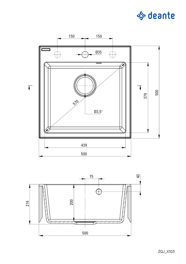 Deante sudopera Evora 50/N ZQJ N103