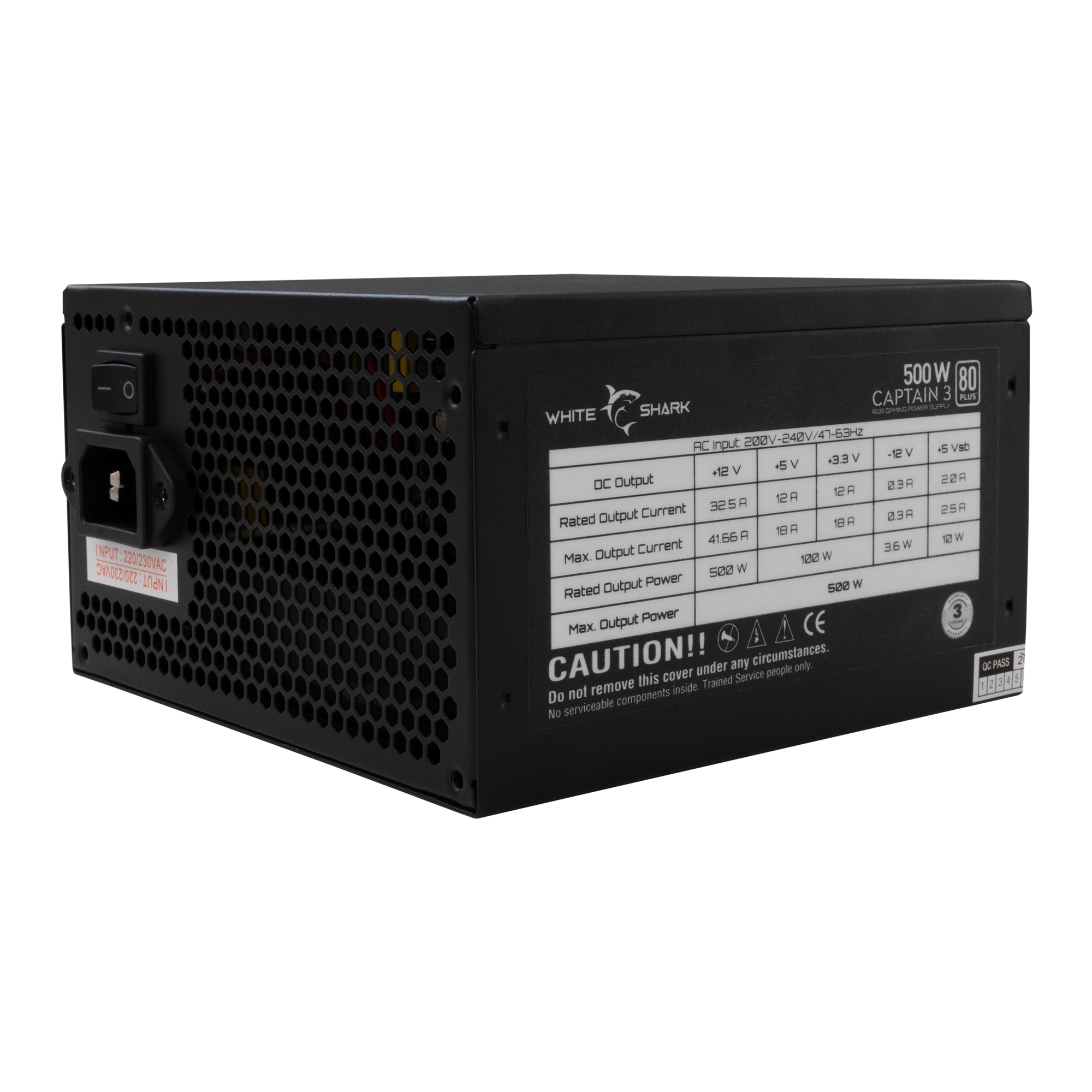 WS GPSU W500F CAPTAIN - 3, 500W 80 + RGB, PC Power