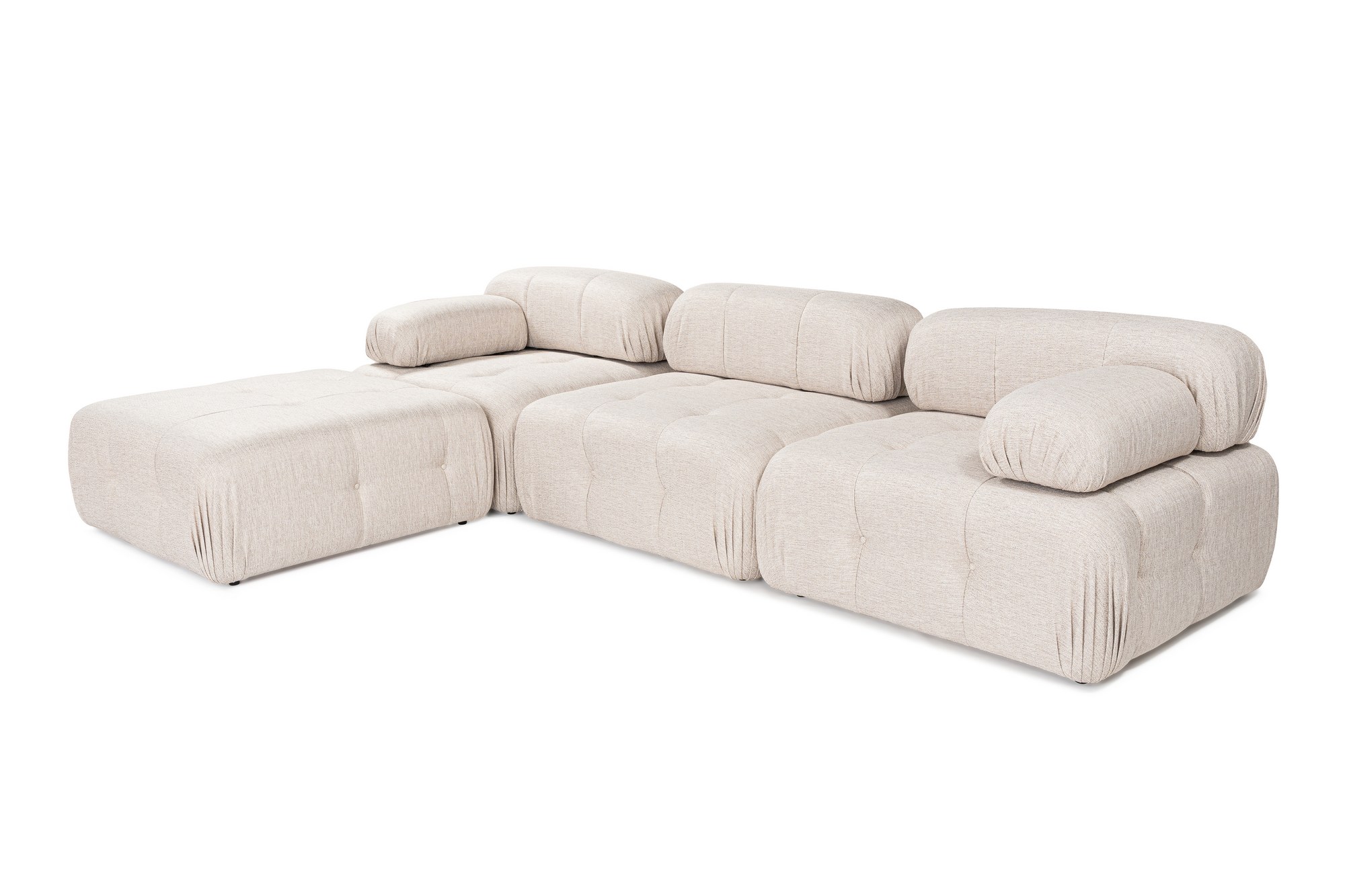 Doblo 3 Seater with Pouffe ( L1-O1-1R-Pouffe) - Light Brown