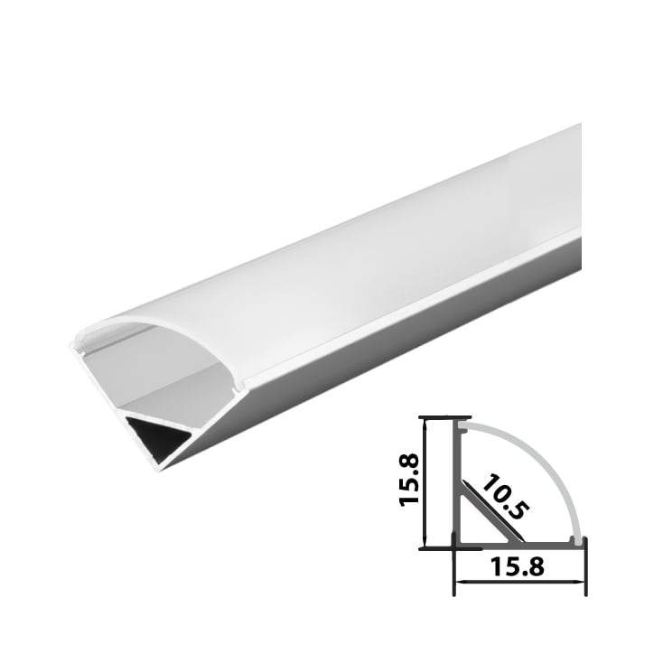 Set aluminijumski profil za LED trake 1m 15.8x15.8