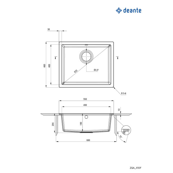 Deante sudopera Corda Flush 55/MAN ZQA T10F